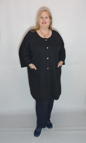 Кардиган черный зефир (Smart-Woman, Россия) — размеры 3XL, 5 XL