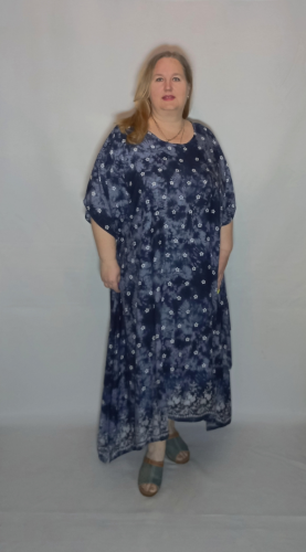 Платье (арт 015) синяя варенка (Smart-Woman, Россия) — размеры единый