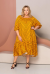Платье  "Майорка" (ВК22-014) желтый в черный горох (TERRА XL, Москва) — размеры 64-66
